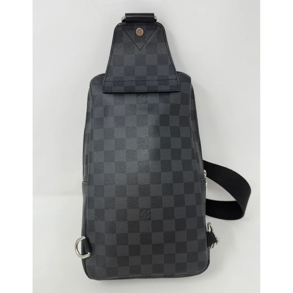 Louis Vuitton Avenue Sling Bag Damier Black Leather